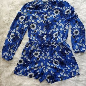 Fleur Bleue Long Sleeve Floral Romper